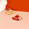 Accesorios DIY Estilo Princesa Chanel Labial Labios Sombrero Aleación Accesorios de Goteo de Aceite Colgante Llavero