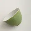 Xícara de Chá Cerâmica Laranja-Verde Tangerina Pequena Verde Pintada à Mão Estilo Chinês Boca de Flor para Mulheres, Xícara de Mestre para Uso Pessoal, Conjunto de Chá Kung Fu com Uma Xícara