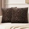 Funda de Cojín Decorativo Estilo Crema Marrón Maillard con Estampado de Leopardo Vintage para Sofá de Sala de Estar, Cojín, Respaldo y Cama