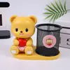 Contenedor de bolígrafos con forma de oso divertido moe, creativo, almacenamiento de papelería de escritorio, suministros de oficina para estudiantes, organizador, simple, práctico, capacidad