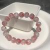 Pulsera de cuentas redondas color durazno alrededor del dedo suave degradado hielo translúcido rosa azul multicolor placa para jugar estudiante mano juego marea
