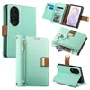 Funda de cuero adecuada para el teléfono plegable tipo flip ancho Samsung ZFold8 con cremallera, ranura para tarjetas, soporte y almacenamiento para teléfono Galaxy