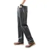 Jeans negros y grises para hombre, estilo primavera/verano, pierna recta, corte holgado, pantalones de hombre, pantalones para hombres de mediana edad, nuevos pantalones largos de primavera