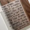 Pegatinas Retro para Uñas con Letras Inglesas Nuevas Sencillas Mariposa Floral Blanco y Negro Ins Calcomanías para Uñas