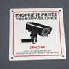 Vigilancia Puntual Señales Metálicas Señales de Vigilancia 24 Horas Acero Inoxidable Serigrafía Placa de Nombre Resistente a la Corrosión Color Natural Señales de Advertencia Personalización