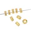 Color fuerte cobre chapado oro blanco incrustado circonita cuenta espaciadora copo de nieve cuenta barril colgante Passepartout accesorios de joyería diy