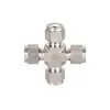 Marca Roke Acero Inoxidable Ss316 Tubería Métrica 2-50mm Conector de Cuatro Vías Doble Férula
