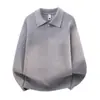 Otoño Invierno Nuevo Suéter de Punto para Hombre con Media Cremallera y Cuello Alto Moda Juvenil Casual Capa Base