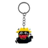 Al por mayor del fabricante colgante divertido de gato negro parche de dibujos animados de goma blanda de PVC llavero accesorio para llave de bolsa DIY
