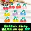 Dibujo Animado Artificial Miniatura Luminoso Fruta de Cereza Resina DIY Llavero Colgante Pequeño Accesorios de Joyería Material Al Por Mayor