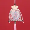 Nuevo Estilo Bolsita Colgante de Cuerda con Estampados Coloridos, Bolsita de Fragancia Estilo Tradicional, Decoración de Regalo, Accesorio para Coche, Colgante Hanfu, Decoración Festiva