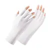 Guantes de Seda de Hielo Finos para Mujer de Verano con Protección Solar para Uñas Guantes con Dedos al Descubierto Medio Dedo para Montar al Aire Libre Conducir Venta al por Mayor Transpirables