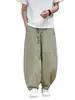 Pantalones de verano holgados y ligeros estilo chino para hombre, pantalones de pierna ancha transpirables de secado rápido con curva en L, talla 8X pantalones harén