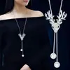 Versátil Cadena Ajustable de Acero de Titanio No Descolorante para Mujer Accesorio Simple de Alta Gama Artículo Caliente Otoño/Invierno Cadena para Suéter Venta al por Mayor