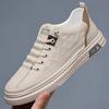 Zapatos de Hombre 2024, Modernos y Casuales, Zapatos Blancos de Cuero Realmente Súper Suave, Zapatos de Cuero para Hombre, Zapatos de Suela Blanda, Zapatos Elásticos Ligeros