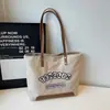 Bolsa de Lona Bordada com Letras Estilo Harajuku da Moda para Estudantes, Bolsa Tote Versátil Japonesa de Grande Capacidade, Bolsa de Ombro da Moda
