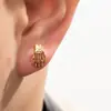 Pendientes de acero de titanio y acero inoxidable con diseño de calavera, garra, hueso de oído, serie de personalidad exagerada, fundición de acero inoxidable para hombres y mujeres