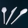 Cuchillo, Tenedor y Cuchara Desechables 100% Biodegradables de Material Nativo, Juego de Vajilla Desechable de Ácido Poliláctico CPLA