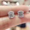 Explosiones extranjeras transfronterizas de ebay Moda coreana Joker aretes de cristal cuadrado aretes de circonita AAA de alta gama al por mayor