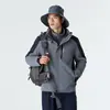 Ropa de Carga para Exteriores para Mujer Forrada de Polar Engrosada Cortavientos Resistente al Frío Forro Polar Tres en Uno Desmontable Ropa de Carga para Hombre