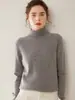 Nuevo jersey de punto de cachemira para mujer, otoño e invierno 2026, de manga larga, cuello alto, suéter cálido, corte ajustado, agradable para la piel