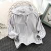 Coleção Primavera/Verão 2026 Roupas Infantis: Jaqueta Infantil com Proteção Solar, Roupa Listrada com Capuz para Proteção Solar, Jaqueta Infantil Fina e Respirável Estilo Coreano