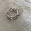 Anillo de Moda Ins de Diseño Nicho Europeo y Americano Transfronterizo de Lujo Ligero Exagerado de Cadena Tejida Abierto Ajustable