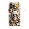 Funda de Película Estilo Oscuro de Halloween con Calavera Floral para iPhone 17 Pro Max, Película Ligera de Cobertura Total