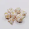 Juego de dados poliédricos con patrón de perlas moteadas para juegos de mesa, grupo de juego, siete juegos de dados digitales, combinación de dados para juegos