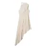 Ins transfronterizo Europa 2026 nuevo elegante temperamento ropa de mujer al por mayor halter espalda descubierta irregular vestido midi