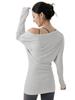 Blusa Esportiva Grande com Decote U para Treino de Pilates para Mulheres, Cobrindo o Bumbum, Manga Morcego Solta Preguiçosa, Top Longo para Yoga