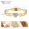 Pulsera de Resorte de Acero de Titanio Nueva de Moda Diario Combinable Lujo Ligero Pulsera Sin Color Trébol de Cuatro Hojas Dorado Pulsera Abierta para Mujer