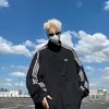 Chaqueta de Empalme de Color Contrastante de Doble Cara Nueva 2025 Diseño Retro Americano para Hombre Cortavientos Deportivo Casual