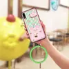 Adecuado para Fundas de Teléfono Candy, Diseño de Anillo Líquido para Hombres y Mujeres, Dibujos Animados Lindos Creativos, Textura Simple de Moda, Nuevo Estilo