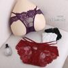 Roupa íntima Sexy de Renda com Laço Cintura Baixa Menina Tentação Francesa Desejo Puro Malha Vazada Calcinha Feminina 1097