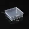 Caja de Plástico PP Cuadrada para Anzuelos de Pesca, Caja de Empaque Cuadrada Translúcida, Caja Pequeña para Materiales con Tapa, Caja de Almacenamiento para Piezas de Repuesto
