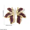 Pendientes de Botón de Pétalo de Color Sólido Estilo Barroco Europeo y Americano Nuevo Transfronterizo Heming Accessories Sensación de Lujo de Gama Alta Pendiente de Vacaciones para Mujer