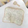 Almohada con Estampado Lindo y Forma, Almohada Cómoda de Gasa de Algodón Puro con Forma de Frijol para Recién Nacidos, Transpirable y Absorbente del Sudor, Almohada para Todas las Estaciones