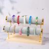 Soporte de Exhibición de Pulseras de Ante Dorado Estante para Almacenamiento de Pulseras de Joyería Reloj Diadema