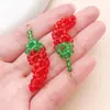 Colgante de Fruta Hecho a Mano Cereza Maíz Uva Frambuesa Amuletos DIY Cadena para Teléfono Llavero Accesorios Adornos Tejidos