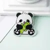 Broche de Panda Transparente con Borde de Dibujos Animados de Acrílico Accesorio para Mochila Regalo para Estudiante de Primaria Muñeca Linda Fresca y Dulce