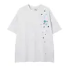 Ropa para Hombre Ins Retro Americano Camiseta Negra de Manga Corta con Hombro Caído, Estampado de Caballo en Racimo y Diseño de Letras, Peso Pesado Holgada Estilo High Street