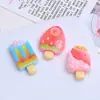 Helado de Fresa Lindo Juguete de Comida Dibujos Animados Hecho a Mano DIY Hebilla para Zapatos con Agujeros Material para Joyería Pegamento de Crema Resina Pequeños Accesorios