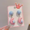 Brincos Infantis Sem Furo, Presilhas de Orelha Sem Dor para Meninas, Joias Fofas de Desenho Animado, Brincos de Princesa, Acessórios Pendurados para Orelha de Bebê