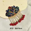 Bolsa de Materiales para Abanico de Grupo de Novia de Boda China Hanfu Xi Fan Borla de Cloisonné Caja de Zapatos Decorativa Taza de Té