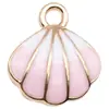 Colgante de Aleación con Forma de Concha para Goteo de Aceite con Decoración de Perla Simulada Accesorios para Pulseras, Collares, Llaveros y Colgantes de Bricolaje