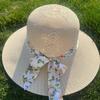 Nuevo Sombrero de Verano Tejido a Mano con Cinta y Lazo Sombrero de Rafia Sintética Sombrero de Protección Solar Parasol Sombrero Transpirable Venta al por Mayor