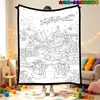 2026 Nova Manta de Colorir Transfronteiriça Preto e Branco Grafite DIY Manta de Pintura de Pelúcia Atividade Criativa Pai-Filho Manta de Presente