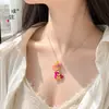Puzuo Retención de Color Fuerte Color Arena Dorada Palabras Auspiciosas Zodiaco Oveja Collar Estilo Chino Atraer Riqueza y Bendiciones Año de la Oveja Carpa Cadena para la Clavícula