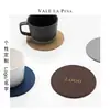 Posavasos de Cuero Estilo INS Morandi con Logo Nórdico Engrosado Aislamiento Térmico Redondo de Cuero PU para Café Té